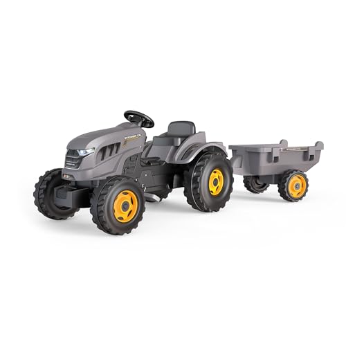 Smoby - Traktor Stronger XXL + Anhänger - Großer Trettraktor für Kinder - Einstellbarer Sitz - Lenkrad mit Hupe von Smoby