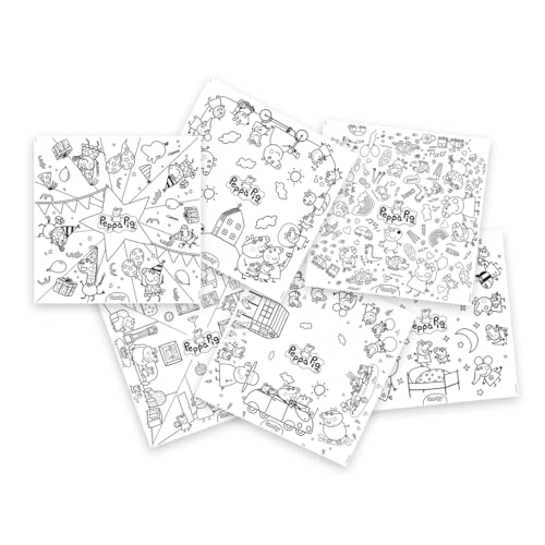 Smoby - XXL-Ausmalblätter im Peppa Pig Design – 10 kreative Peppa Pig Motive – Hochwertiges Papier – Nachfüllpackung für KID Kreativtisch – für Kinder ab 2 Jahren von Smoby