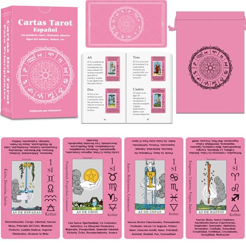 Smoostart Spanische Tarotkarten für Anfänger mit Bedeutungen, Tarotkarten-Deck mit Anleitungsbuch, kommt mit exquisiter Aufbewahrungstasche Smoostart Spanische Tarotkarten für Anfänger mit Bedeutungen, Tarotkarten-Deck mit Anleitungsbuch, kommt mit exquisiter Aufbewahrungstasche von Smoostart