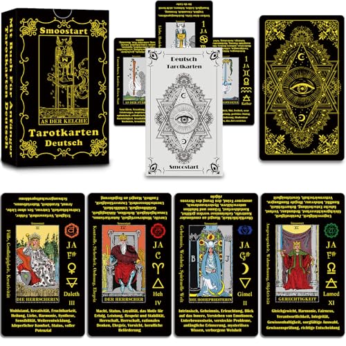 Smoostart Tarotkarten Deutsch Mit Bedeutungen, Holografische Tarotkarten Für Anfänger Mit Leitfaden, Schlüsselwörter, Element, Planet, Chakra, Ja Oder Nein, Musikalische Tonhöhe, Numerologie Smoostart Tarotkarten Deutsch Mit Bedeutungen, Holografische Tarotkarten Für Anfänger Mit Leitfaden, Schlüsselwörter, Element, Planet, Chakra, Ja Oder Nein, Musikalische Tonhöhe, Numerologie von Smoostart