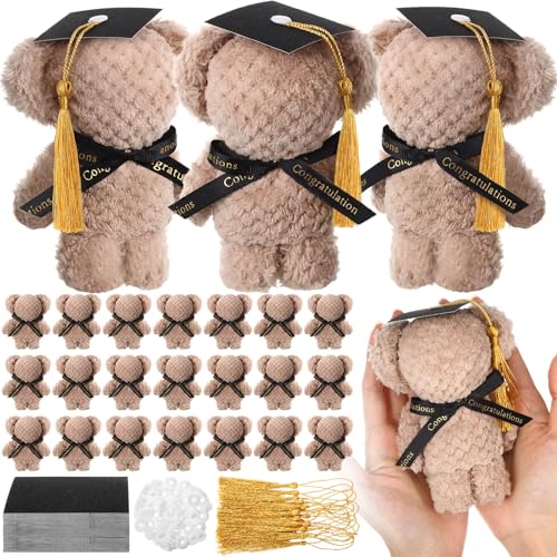 SmoothNovelty 24 Stück Mini-Handtuch, Bärenform, Plüschtier mit Kappe, Stofftiere, Geschenk für sie, für Ihn, Klasse 2025, Abschlussgeschenk für College, High School, Glückwunschparty SmoothNovelty 24 Stück Mini-Handtuch, Bärenform, Plüschtier mit Kappe, Stofftiere, Geschenk für sie, für Ihn, Klasse 2025, Abschlussgeschenk für College, High School, Glückwunschparty von SmoothNovelty