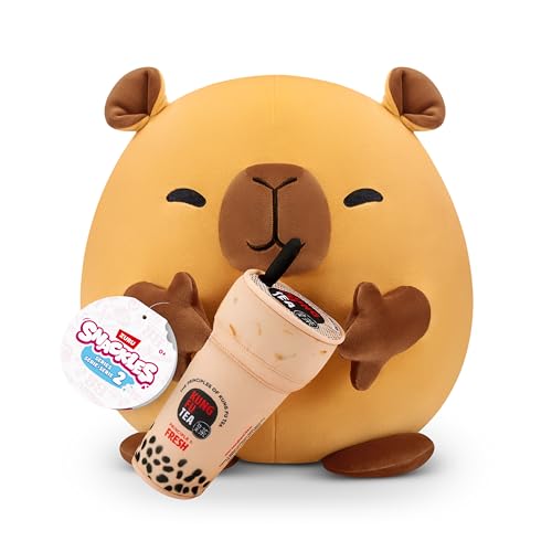 Snackles, Series 2, Capybara (Kung Fu Tea, Bubble Tea), Kuschelig-weiches, beruhigendes, 38 cm großes Plüschspielzeug mit lizenziertem Snackmarken-Accessoire (Capybara) von Snackles