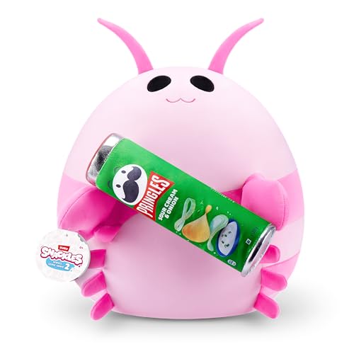 Snackles, Series 2, Pink Shrimp (Pringles, Sour Cream & Onion), Kuschelig-weiches, beruhigendes, 40 cm großes Plüschspielzeug mit lizenziertem Snackmarken-Accessoire (Pink Shrimp) von Snackles