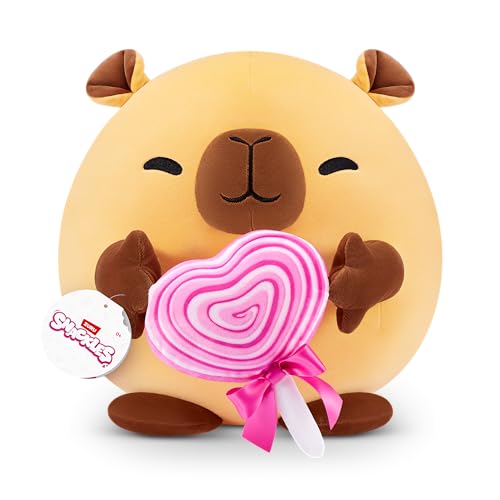 Snackles 35 cm großes Valentinstags-Plüschspielzeug mit Valentinstags-Snack. (Capybara, Lollipop) von Snackles