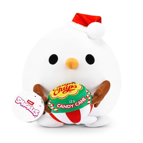 Snackles Christmas 35 cm, Snowman and Candy Cane Chupachups by ZURU Cuddly Squishy Comfort Plush with License Snack Brand Accessory (Snowman, Candy Cane Chupachups) von Snackles