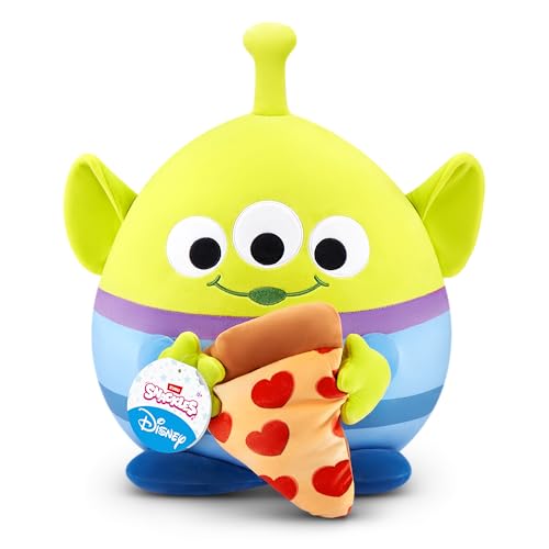 Snackles Disney 35 cm großes Plüschspielzeug von ZURU, Plüschspielzeug mit Snack-Accessoire (Alien&Pizza) von Snackles