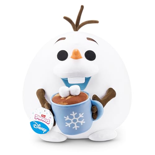 Snackles Disney 35 cm großes Plüschspielzeug von ZURU, Plüschspielzeug mit Snack-Accessoire (Olaf&hot Chocolate) von Snackles
