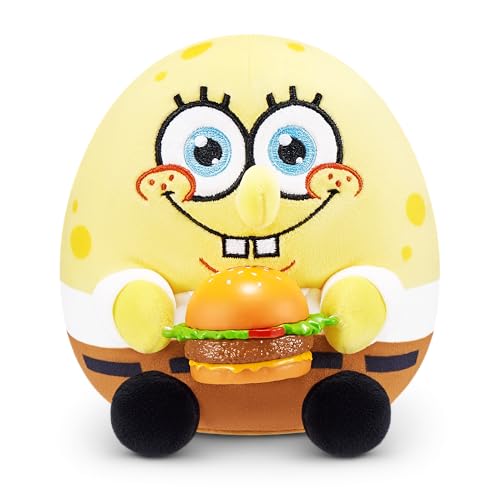 Snackles Figur Spongebob Schwammkopf, 13 cm großes Plüschspielzeug von ZURU, Plüschspielzeug mit Snack-Accessoire von Snackles