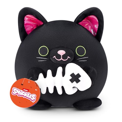 Snackles Halloween Serie 1, 20 cm großes Plüschspielzeug (Salem) von ZURU, Plüschspielzeug mit Snack-Accessoire von Snackles
