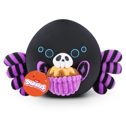 Snackles Halloween Serie 1, 20 cm großes Plüschspielzeug (Shadow) von ZURU, Plüschspielzeug mit Snack-Accessoire von Snackles