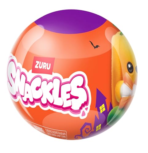 Snackles Halloween Serie 1, 20 cm großes Plüschspielzeug (Zack) von ZURU, Plüschspielzeug mit Snack-Accessoire von Snackles