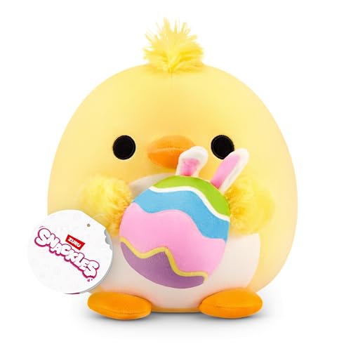 Snackles Oster-Edition von ZURU, 20 cm, Plüsch, flauschig-weiches, 20 cm großes Osterplüschspielzeug mit österlichem Snack-Accessoire. (Chicken, Egg) von Snackles