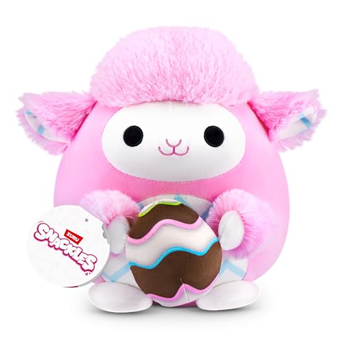 Snackles Oster-Edition von ZURU, 20 cm, Plüsch, flauschig-weiches, 20 cm großes Osterplüschspielzeug mit österlichem Snack-Accessoire. (Lamb, Cake) von Snackles