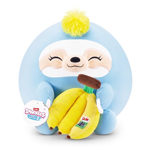 Snackles Serie 2 35 cm (Megan) von ZURU Kuschelig-weiches, beruhigendes, 35 cm großes Plüschspielzeug mit lizenziertem Snackmarken-Accessoire, Dole Sloth von Snackles