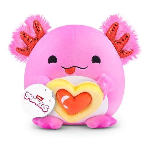Snackles Valentinstags-Edition von ZURU, 20 cm, Plüsch, flauschig-weiches, 20 cm großes Valentinstags-Plüschspielzeug mit Valentinstags-Snack. (Axolotl, Cookie) von Snackles