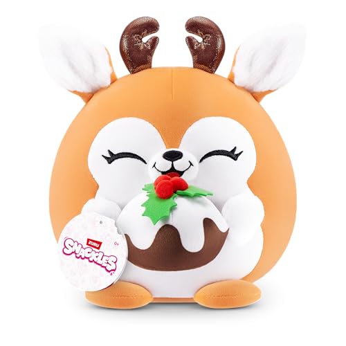 Snackles Weihnachtsserie 2, 20 cm großes Plüschspielzeug (Frosty) von ZURU, Plüschspielzeug mit Snack-Accessoire von Snackles