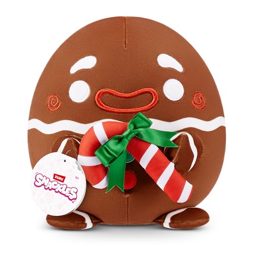 Snackles Weihnachtsserie 2, 20 cm großes Plüschspielzeug (Ginger) von ZURU, Plüschspielzeug mit Snack-Accessoire von Snackles