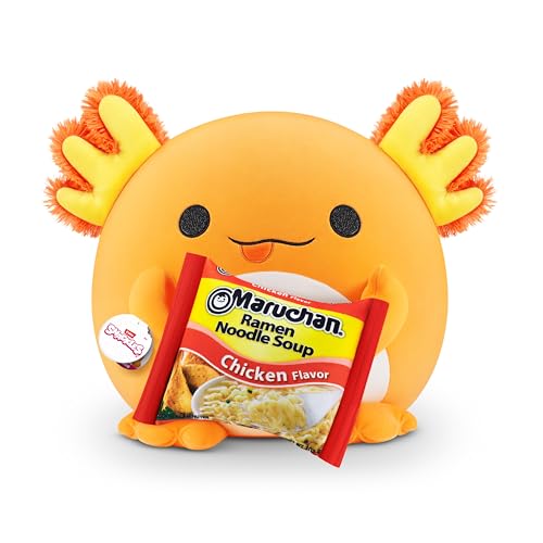 Snackles Series 1 Wave 2 Axolotl (Maruchan), Surprise Medium Plush, Ultra Soft Plush, 35 cm, Collectible Plush with Real Brands Axolotl (Maruchan) von Snackles