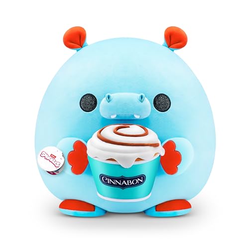 Snackles Series 1 Wave 2 Hippo (Cinnabon), Surprise Medium Plush, Ultra Soft Plush, 35 cm, Collectible Plush with Real Brands, Hippo (Cinnabon) von Snackles