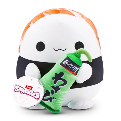 Snackles nicht Lizenziertes, 20 cm großes Plüschspielzeug Serie 1 (Eva) von ZURU, Plüschspielzeug mit Snack-Accessoire von Snackles