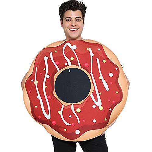 Snailify Donut Kostüm Familie Lebensmittel Torte Kostüm Doughnut Erwachsen Rot von Snailify