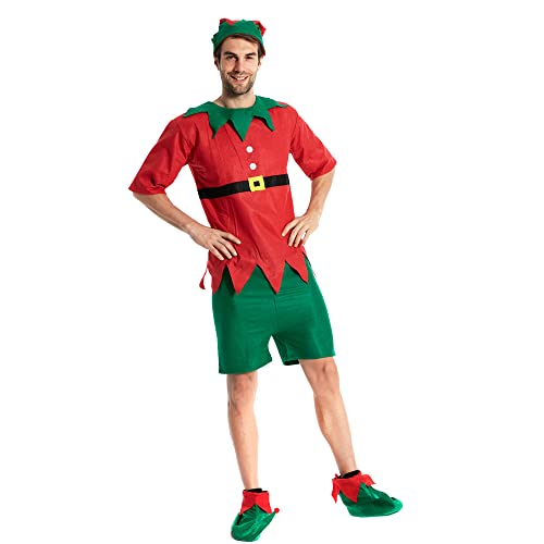 Snailify Elfenkostüm für Erwachsene Weihnachtskostüm Weihnachtsmann Helfer Xmas Outfit von Snailify