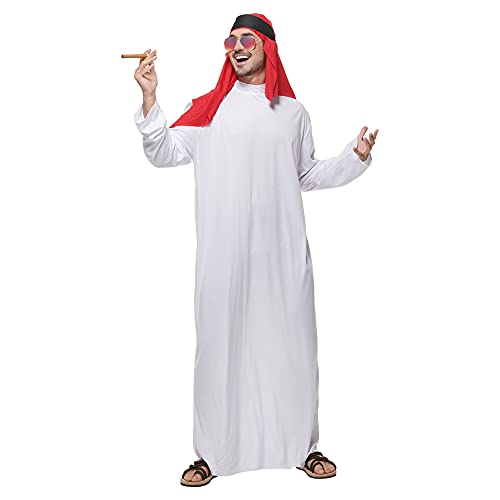 Snailify Herren Arabische Kleidung Fancy Araber Kostüm Halloween Kleidung Männen mit Kopftuch XL von Snailify