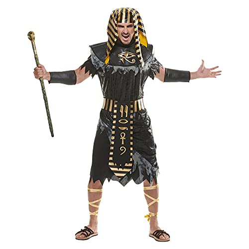 Snailify Pharao Kostüm Herren Eyptian Kostüm Ägypter Kleid Halloween Kostüm Kopfschmuck Schwarz Gelb L von Snailify