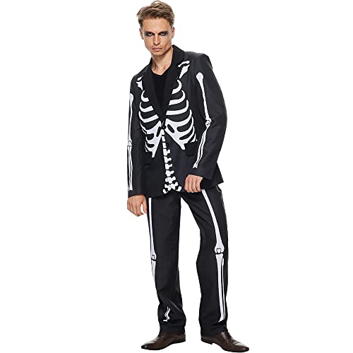 Snailify Skeleton Halloween Kostüm Anzug Smoking Herren Bone Daddy Set Jacke und Hose für Party Outfits für Erwachsene von Snailify