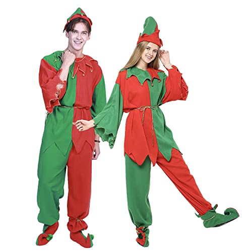 Snailify Weihnachtself Kostüme Männer Frauen Erwachsene Weihnachten Santa Outfit Anzug Lustiges Cosplay Party Outfit von Snailify