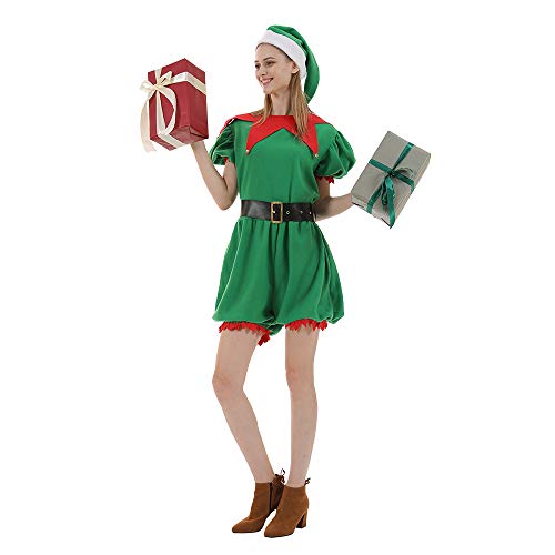 Snailify Weihnachtselfe Weihnachtsmann Helfer Kostüm für Damen Party Kostüm mit Hut von Snailify
