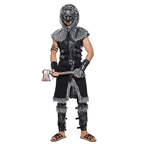 Snailify Werwolf Kostüm Erwachsene Männer Viking Wolf Halloween Cosplay Kostüm von Snailify