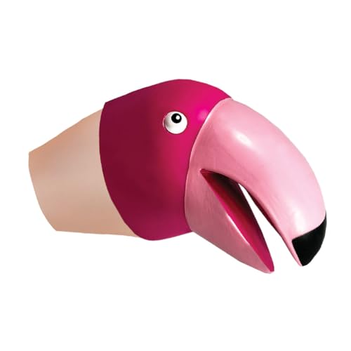 Snap Attack - Flamingo von Deluxebase, dehnbare Handpuppen mit beweglichem Mund für Kinder, interaktives Tierpuppenspielzeug für fantasievolles Spielen, Bildung und Partygeschenke. von Snap Attack
