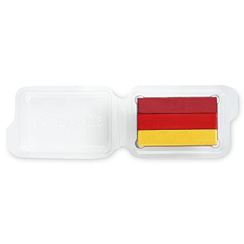 Snazaroo 1117004 Kinderschminke Split Cake Mini Set Festival, 3 Schminkfarben auf Wasserbasis, leicht abwaschbar, hautfreundlich für Fasching, Karneval, Halloween - Farben: Burgund, Rot, Gold von Snazaroo