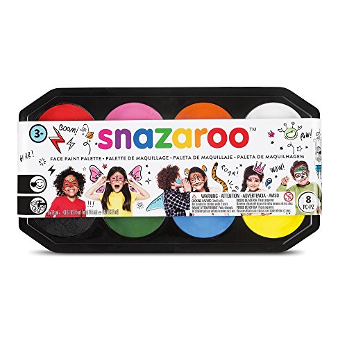 Snazaroo 1172015 Jumbo Schminkpalette, hautfreundliche hypoallergene Gesichtschminke auf Wasserbasis, wasservermalbar, parabenfrei - 8 Farben a 18ml von Snazaroo