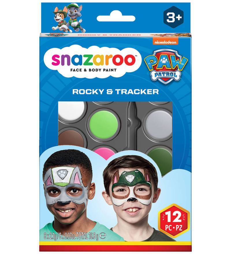 Snazaroo Kinderschminke - 12 Teile - Paw Patrol Rocky & Tracker - Snazaroo - One Size - Schminke von Snazaroo