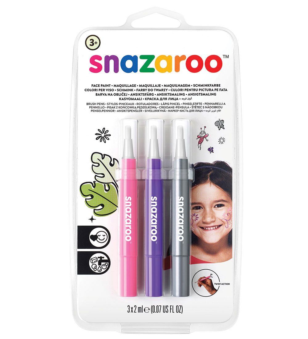 Snazaroo Kinderschminke - Pinselfarbe - 3 st. - Pink/Lila/Silber - Snazaroo - One Size - Schminke Snazaroo Kinderschminke - Pinselfarbe - 3 st. - Pink/Lila/Silber - Snazaroo - One Size - Schminke von Snazaroo