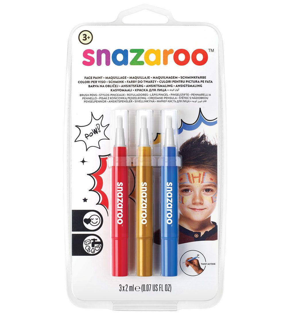 Snazaroo Kinderschminke - Pinselfarbe - 3 st. - Rot/Gold/Blau - Snazaroo - One Size - Schminke Snazaroo Kinderschminke - Pinselfarbe - 3 st. - Rot/Gold/Blau - Snazaroo - One Size - Schminke von Snazaroo