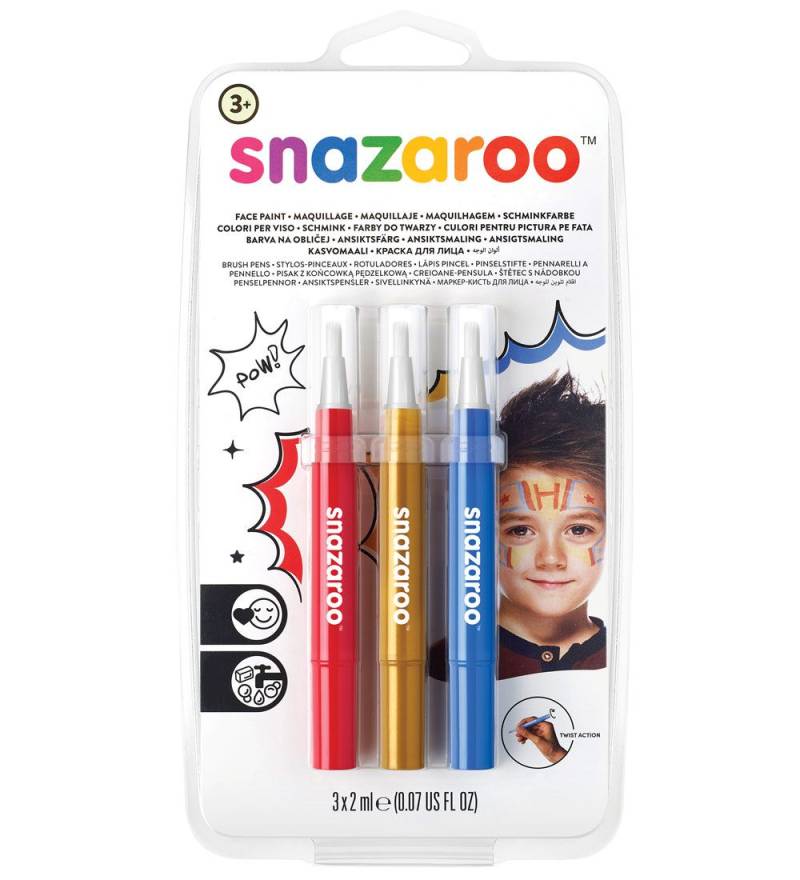 Snazaroo Kinderschminke - Pinselfarbe - 3 st. - Rot/Gold/Blau - Snazaroo - One Size - Schminke Snazaroo Kinderschminke - Pinselfarbe - 3 st. - Rot/Gold/Blau - Snazaroo - One Size - Schminke von Snazaroo