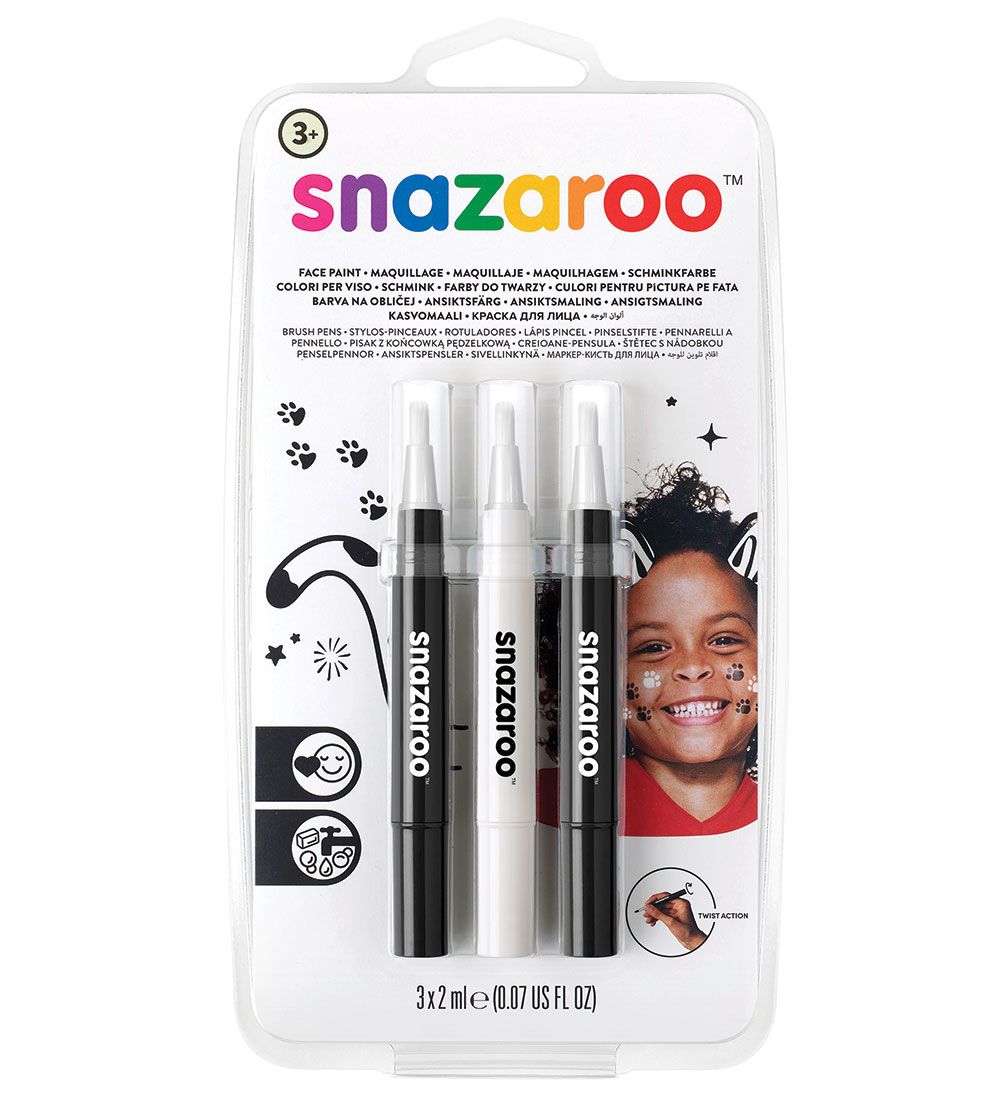 Snazaroo Kinderschminke - Pinselfarbe - 3 st. - Schwarz/Weiß - Snazaroo - One Size - Schminke Snazaroo Kinderschminke - Pinselfarbe - 3 st. - Schwarz/Weiß - Snazaroo - One Size - Schminke von Snazaroo