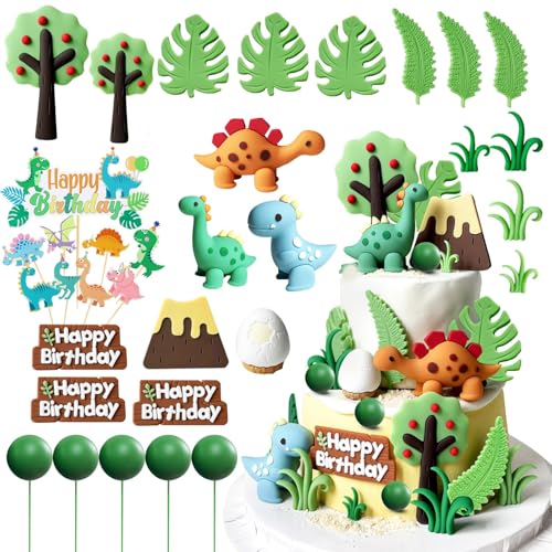 SneiDr 34 Stück Kuchendeko Dinosaurier Set Mit Vulkan Bäumen Eiern Dino Thema Geburtstagstorte Dekoration Sicherer Material Nicht Essbar Für Kindergeburtstag Baby Shower Torten Cupcakes SneiDr 34 Stück Kuchendeko Dinosaurier Set Mit Vulkan Bäumen Eiern Dino Thema Geburtstagstorte Dekoration Sicherer Material Nicht Essbar Für Kindergeburtstag Baby Shower Torten Cupcakes von SneiDr