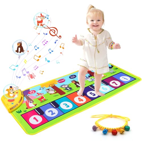 SneiDr Klaviermatte Musikmatte Kinder ab 1 Jahr mit 8 Tieren 13 Tasten 10 Melodien 80x30cm Rutschfester Stoff Ungiftig Baby Musikspielzeug mit Armband für Geschenk Kleinkinder Weihnachten Geburtstag SneiDr Klaviermatte Musikmatte Kinder ab 1 Jahr mit 8 Tieren 13 Tasten 10 Melodien 80x30cm Rutschfester Stoff Ungiftig Baby Musikspielzeug mit Armband für Geschenk Kleinkinder Weihnachten Geburtstag von SneiDr