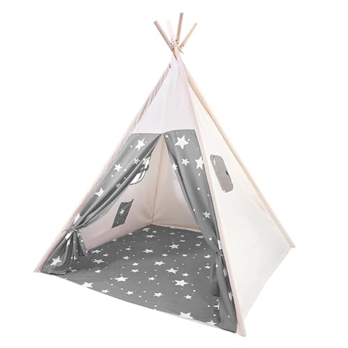Snewvie Tipi Zelt für Kinder 120x120cm Set mit Grau Kinderzelt Segeltuch Spielzelt,Tragetasche für drinnen oder draußen,Polyester Snewvie Tipi Zelt für Kinder 120x120cm Set mit Grau Kinderzelt Segeltuch Spielzelt,Tragetasche für drinnen oder draußen,Polyester von Snewvie