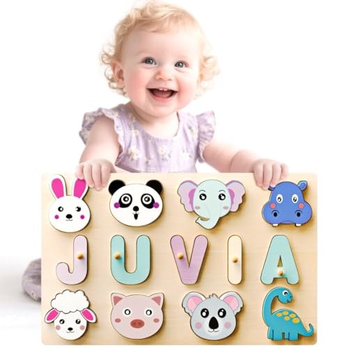 Personalisiertes Holzpuzzle mit Namen - Kinderpuzzle ab 1-3 Jahre, Montessori Baby Geschenk (Name Puzzle-01) von Sngeirkn