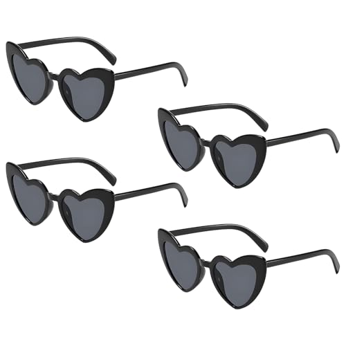 4 Stück Herz Sonnenbrille,Herzbrille,Brille Hochzeit Herzen,Sonnenbrillen Damen Herzform Jga Schwarz Set,Brillen Diy Frauen Herz-Sonnenbrille Hochzeitsbrille,Herzbrillen Schwarzes Sunglasses 4 Stück Herz Sonnenbrille,Herzbrille,Brille Hochzeit Herzen,Sonnenbrillen Damen Herzform Jga Schwarz Set,Brillen Diy Frauen Herz-Sonnenbrille Hochzeitsbrille,Herzbrillen Schwarzes Sunglasses von Snhauxinfa