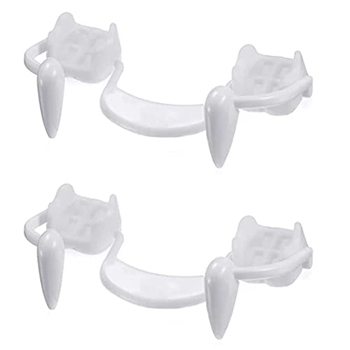 Snner 2pcs Retractable Vampire Fangs Kit Teleskope Zähne Zähne Zähne Klammern gefälschte Zahnbaus zurückgehaltene Partyzähne (3PCS Normal) von Snner