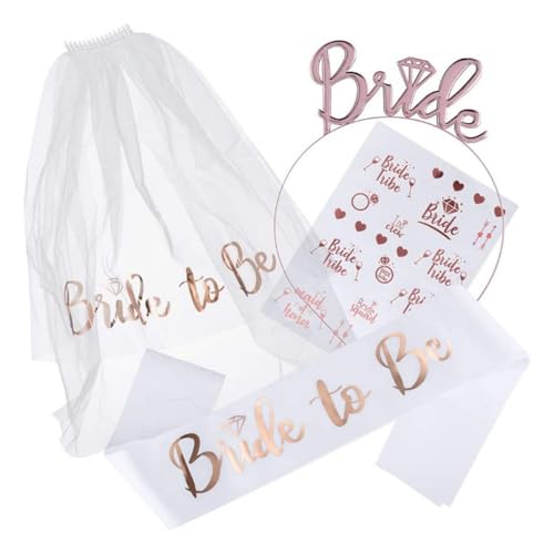 Bride to be Schärpe Schleier Haarband Gold JGA Schärpe Weiß Brautschleier Damen Junggesellinnenabschied Zubehör Hochzeit Fotografie Spielzubehör Bride to be Schärpe Schleier Haarband Gold JGA Schärpe Weiß Brautschleier Damen Junggesellinnenabschied Zubehör Hochzeit Fotografie Spielzubehör von Snokipye