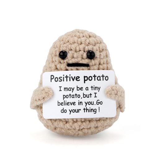 Snokipye Positive Kartoffel, Kreative Strickwolle Kartoffel Puppe, Geschenkideen Mutmacher Geschenk, Geschenke für Frauen Männer, Einschulung Geschenk von Snokipye