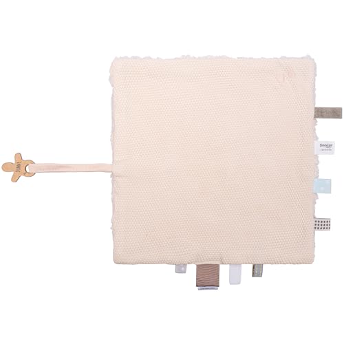 Snoozebaby Schmusetuch Baby - Kuscheltuch 25x25 cm mit Befestigung für Schnuller - 100% Bio Baumwolle Schnuffeltuch - Rosa - Peach Blush von Snoozebaby