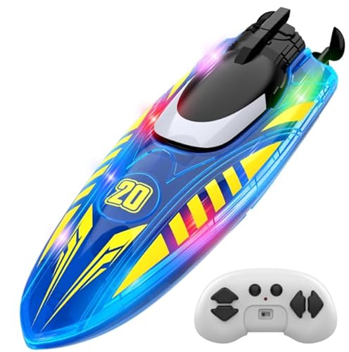 Snorthy Ferngesteuertes Boot, 2.4Ghz vollproportionales ferngesteuertes Boot mit LED-Licht, wasserdichtes elektrisches Schnellboot mit 2 wiederaufladbaren Batterien, 2 Schnellboote für Pools und Seen Snorthy Ferngesteuertes Boot, 2.4Ghz vollproportionales ferngesteuertes Boot mit LED-Licht, wasserdichtes elektrisches Schnellboot mit 2 wiederaufladbaren Batterien, 2 Schnellboote für Pools und Seen von Snorthy